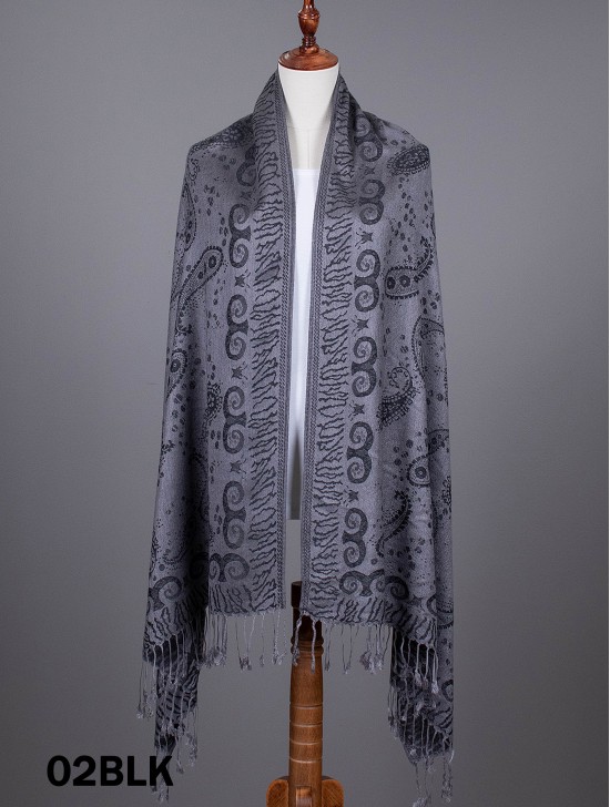 Paisley Print Pashmina W/ Tassels